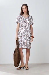 L167GDM7 VESTIDO DE LINO CON ESTAMPA ABSTRACTA