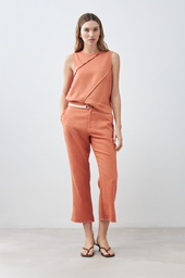 L167GPC1 PANTALON DE LINO CON EFECTO DESFLECADO