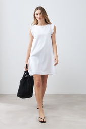 L167GDM8 VESTIDO DE LINO CON VIVO METALICO