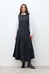 L170GDX3 MAXI VESTIDO DE JEAN CON CORTES
