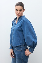 L170GBL14 CAMISA DE JEAN MANGAS ABULLONADAS