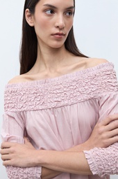 L170GBT3 BLUSA ESCOTE BARDOT CON FRUNCES
