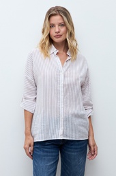 L172GBL8 CAMISA RAYADA CON BRILLOS